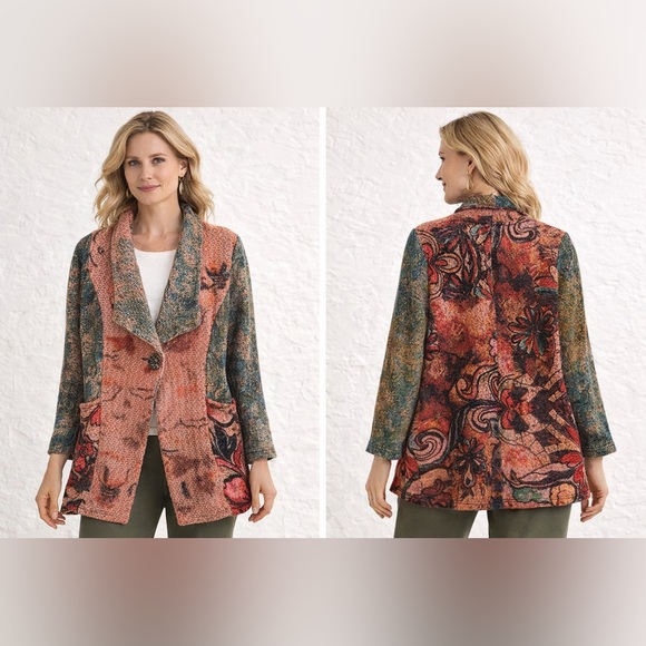 Soft Surroundings Jackets & Blazers - Soft Surroundings  Artwear Jacket Medium Boho Tapestry Tunic Blazer Lagenlook M
